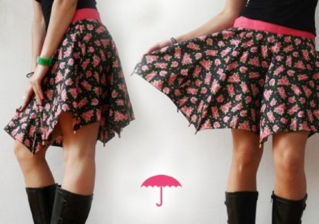 "Umbrella skirt" (em Portugus, saia de guarda-chuva)