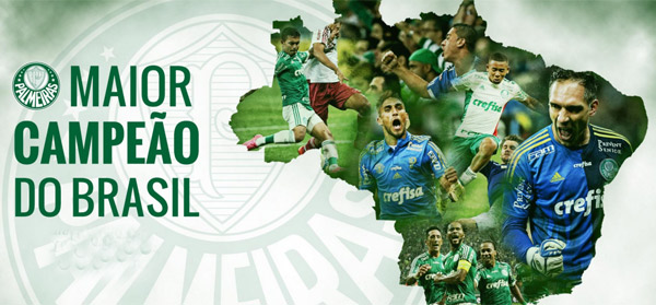 O site do Palmeiras comemora o ttulo em cima do Santos