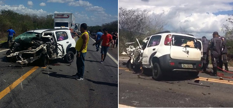 A coliso foi frontal, envolvendo um Fiat Uno e um Vectra