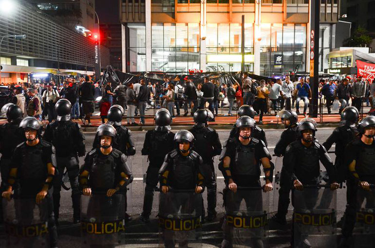 Policiais em So Paulo