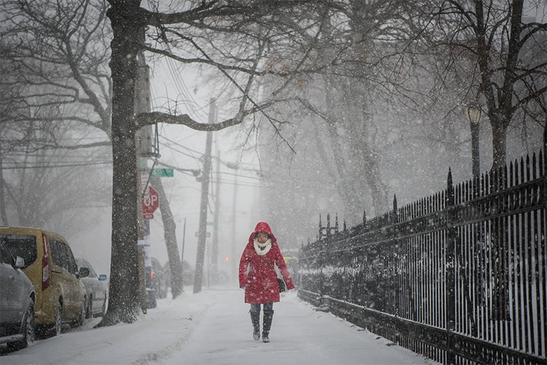 Neve na cidade de Nova Iorque, nos Estados Unidos