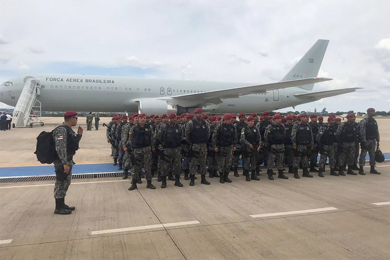 Embarque da Fora Nacional de Segurana Pblica para Fortaleza