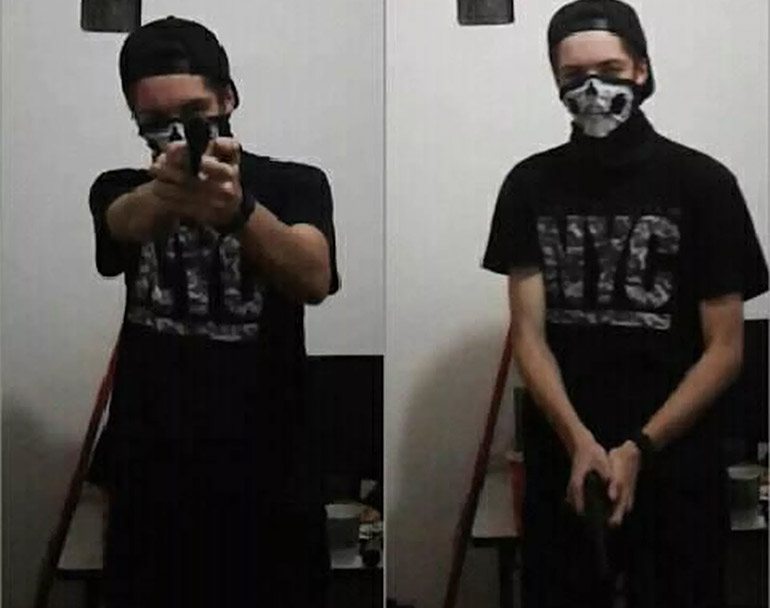 Foto que Guilherme postou no Facebook minutos antes de cometer o massacre 