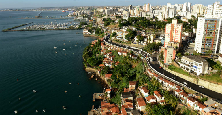 Vista area da Cidade do Salvador