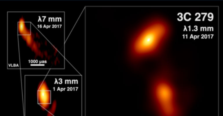 Jatos de plasma de dentro de buraco negro foram fotografados pela primeira vez 