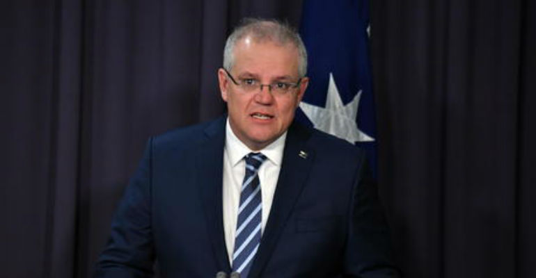 Scott Morrison anunciou o ataque 'massivo' em uma coletiva de imprensa
