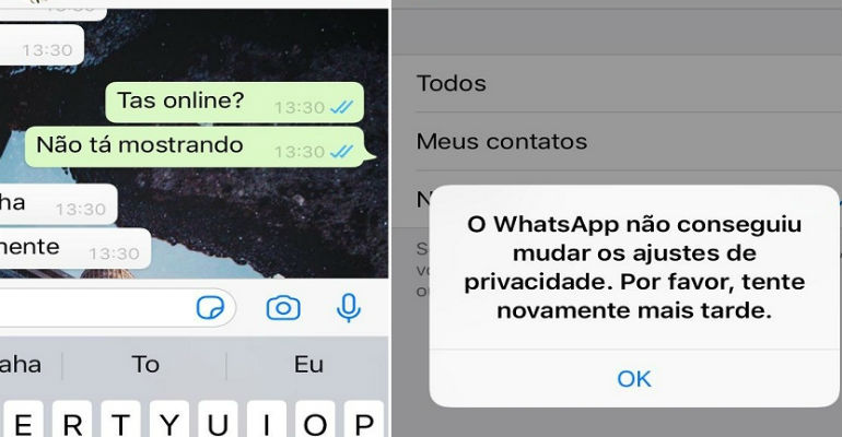 Aplicativo no permite mudar as configuraes de privacidade 