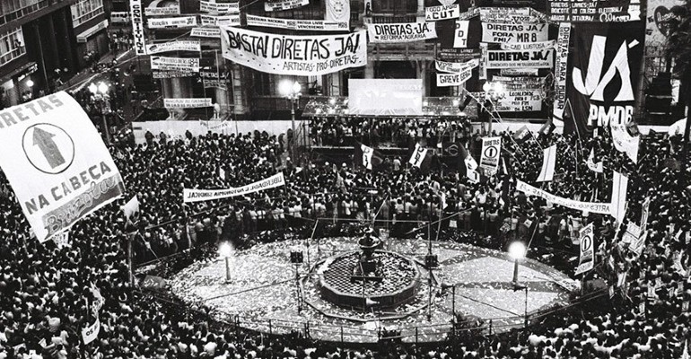 Campanha pelas diretas, em 1984; Lei de Segurana Nacional  revogada 36 anos aps a redemocratizao 
