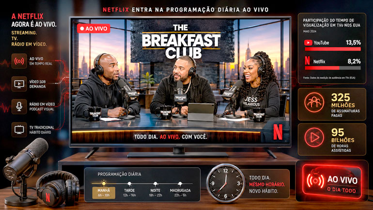 Ilustra��o mostra estat�sticas sobre a Netflix
