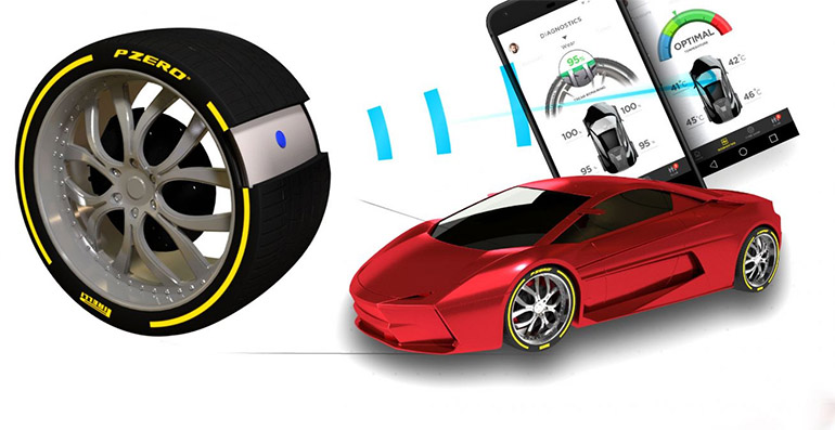O pneu se comunica com o celular via aplicativo