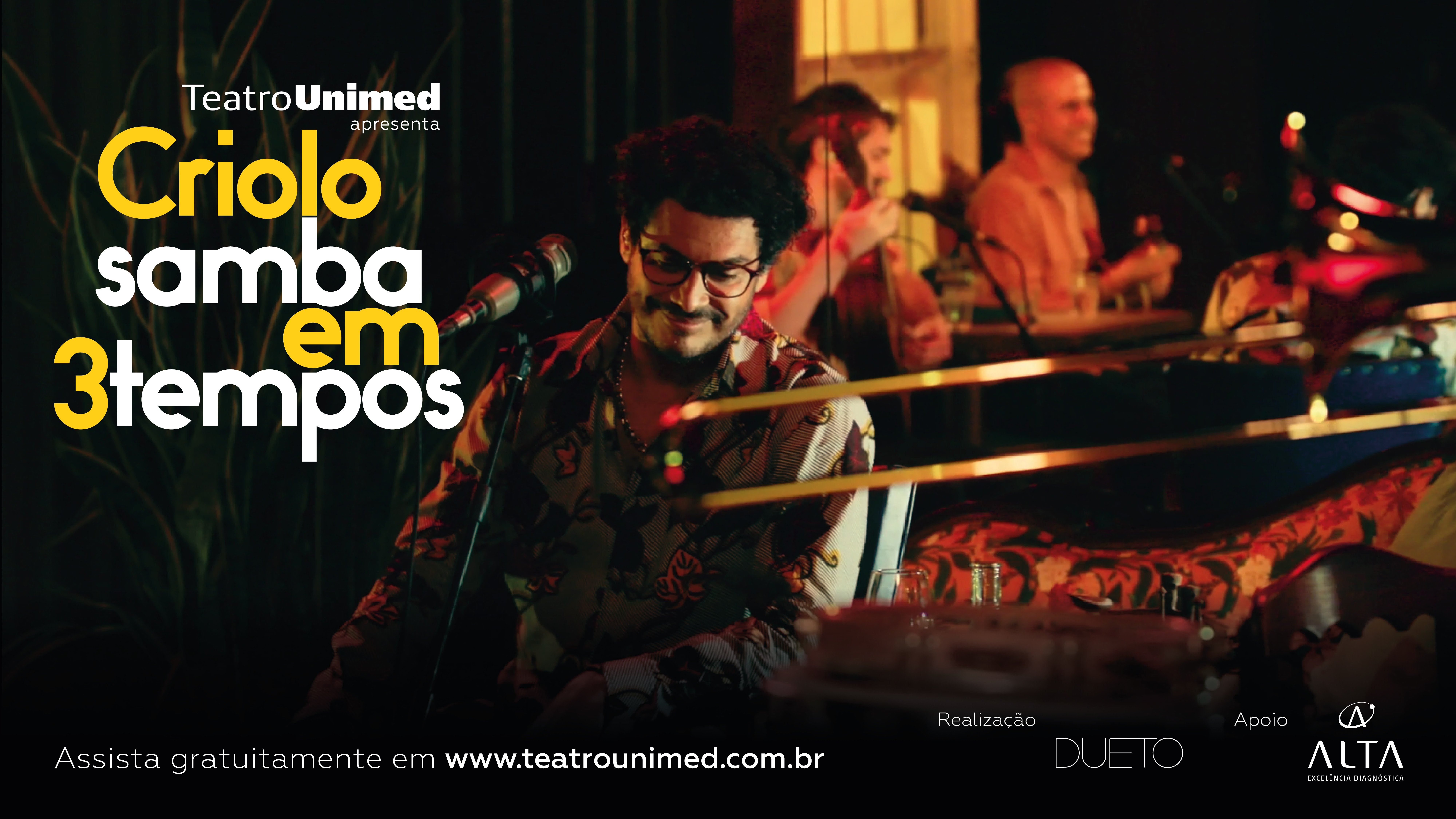 Filme-concerto Criolo Samba em 3 Tempos pode ser visto gratuitamente no site do Teatro Unimed