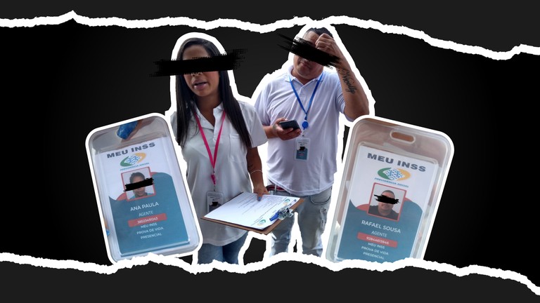 O crachá mostrado em vídeo na internet