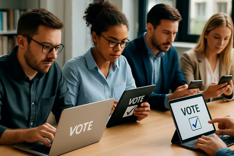 A votação será online