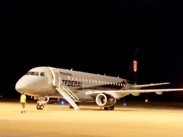 Avião da Polícia Federal no aeroporto de Palmas, no Tocantins